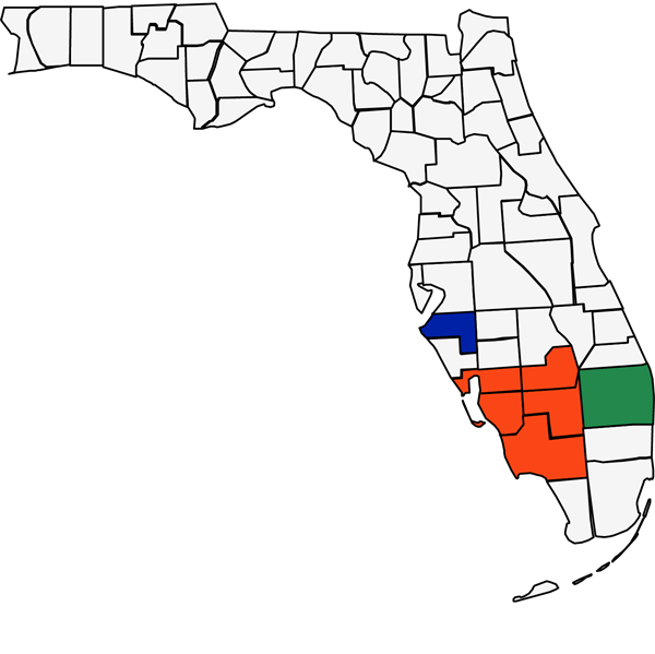 Florida map with space on the bottom